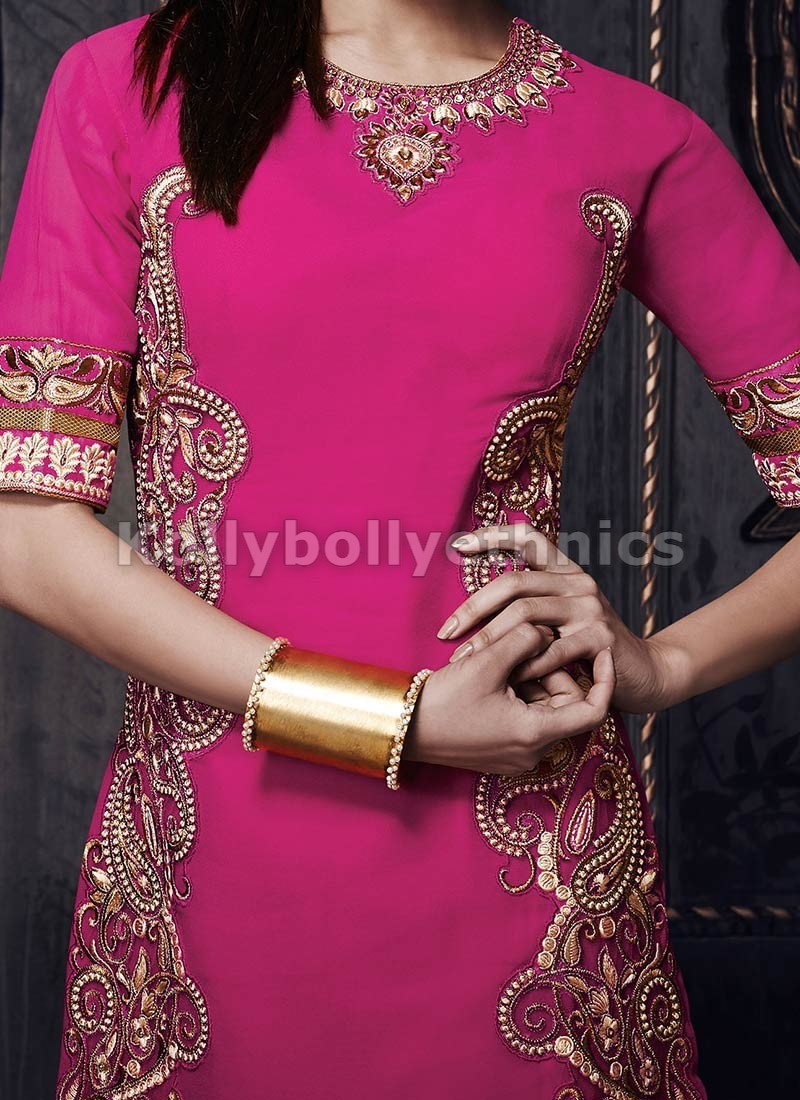 Shraddha Kapoor Pink and yellow salwar suit